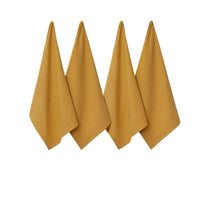 Thumbnail for J Elliot Home Waffle Set of 4 Cotton Tea Towels 50 x 70 cm Mustard