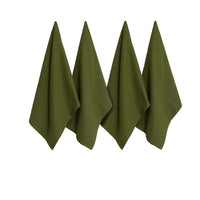 Thumbnail for J Elliot Home Waffle Set of 4 Cotton Tea Towels 50 x 70 cm Olive