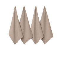 Thumbnail for J Elliot Home Waffle Set of 4 Cotton Tea Towels 50 x 70 cm Sandstone