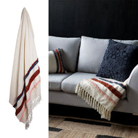 Thumbnail for J.Elliot Home Jaz Indigo Coral Woven Throw Rug