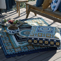 Thumbnail for J Elliot Home Kasbah Luxury Fringe Throw 130 x 160cm Blue