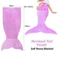 Thumbnail for Mermaid Tail Purple Soft Blanket Throw