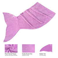 Thumbnail for Mermaid Tail Purple Soft Blanket Throw