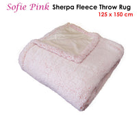 Thumbnail for IDC Homewares Sofie Sherpa Fleece Throw Rug Pink