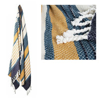 Thumbnail for J.Elliot Home Zella Cotton Throw Rug Blue Multi