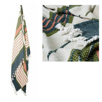 Thumbnail for J.Elliot Home Zella Cotton Throw Rug Green Multi