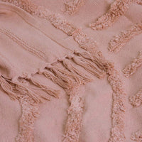 Thumbnail for J Elliot Home Zen Luxury Fringe Throw 130 x 160cm Clay Pink