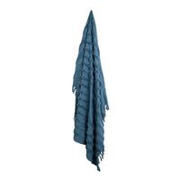 Thumbnail for J Elliot Home Zen Luxury Fringe Throw 130 x 160cm Steel Blue