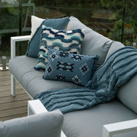 Thumbnail for J Elliot Home Zen Luxury Fringe Throw 130 x 160cm Steel Blue