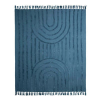 Thumbnail for J Elliot Home Zen Luxury Fringe Throw 130 x 160cm Steel Blue