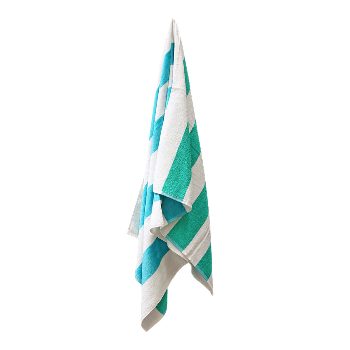 J.Elliot Home 400GSM Premium Cotton Reversible Striped Beach Towel 76 x 152 cm Aqua Teal