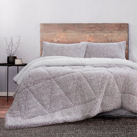 Thumbnail for Ardor Melange Plum 3 Pcs Sherpa Ultra Soft Comforter Set Queen/King