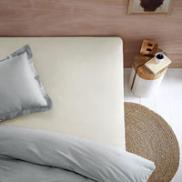 Thumbnail for Essentially Home Living Polyester Cotton Fitted Sheet 36cm Wall Ivory Single