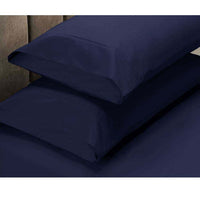 Thumbnail for Apartmento 225TC Fitted Sheet Set King Navy plus 2 Pillowcases