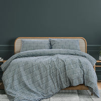 Thumbnail for Ardor Fletcher Faded Indigo Printed Quilt Cover Set King