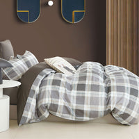 Thumbnail for Ardor 250TC Chester Plaid Cotton Sateen Quilt Cover Set King