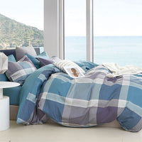 Thumbnail for Ardor 250TC Costa Check Cotton Sateen Quilt Cover Set King