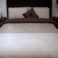 Thumbnail for Essentially Home Living Chocolate 3 Tone Quilt Cover Set + Fitted Sheet Double