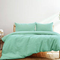Thumbnail for Ardor Chateau Aqua Green Embossed Quilt Cover Set Queen