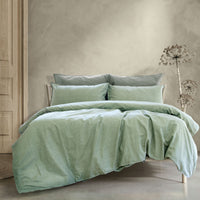 Thumbnail for Ardor Embre Seagrass Linen Look 100% Cotton Quilt Cover Set King