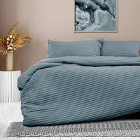 Thumbnail for Ardor London Denim Embossed Quilt Cover Set King