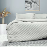 Thumbnail for Ardor London Silver Embossed Quilt Cover Set King