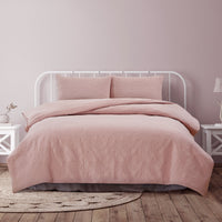 Thumbnail for Ardor Lottie Blush Pinsonic Embossed Quilt Cover Set King