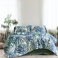 Thumbnail for Ardor Palms Blue Polyester Cotton Quilt Cover Set King