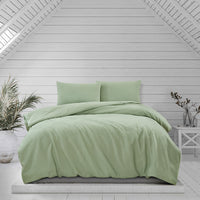 Thumbnail for Ardor Preston Pale Green Embossed Quilt Cover Set King