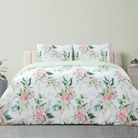 Thumbnail for Ardor Rose Whisper Soft Sage Printed Floral Quilt Cover Set Double