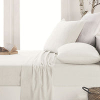 Thumbnail for Apartmento Easy-care Micro Flannelette Sheet Set Snow King Single