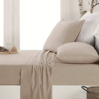 Thumbnail for Apartmento Easy-care Micro Flannelette Sheet Set Taupe Single