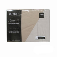 Thumbnail for Ardor 1000TC Cotton Rich Reversible Sheet Set Taupe KING