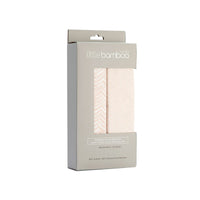 Thumbnail for Set of 2 Little Bamboo Jersey Fitted Sheet Bassinet Size Herringbone Dusty Pink