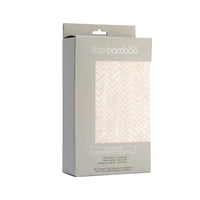 Thumbnail for Little Bamboo Jersey Fitted Sheet Cot Size Herringbone Dusty Pink
