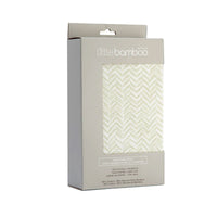 Thumbnail for Little Bamboo Jersey Fitted Sheet Cot Size Herringbone Whisper