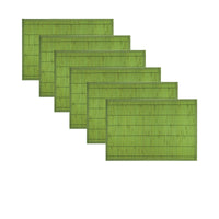 Thumbnail for Set of 6 Narrow Slat Bamboo Table Placemats 30 x 45cm Green