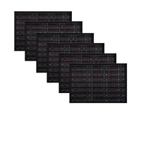 Thumbnail for Set of 6 Multi Stitch Bamboo Table Placemats 30 x 45cm Black