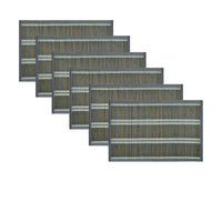 Thumbnail for Set of 6 Victoria Bamboo Table Placemats 30 x 45cm Grey/Silver