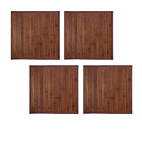 Thumbnail for Set of 4 Square Broad Slat Bamboo Table Placemats 35 x 35cm Chocolate