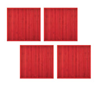 Thumbnail for Set of 4 Square Broad Slat Bamboo Table Placemats 35 x 35cm Red