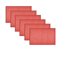 Thumbnail for Set of 6 Varnish Bamboo Table Placemats 30 x 45cm Red