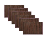 Thumbnail for Set of 6 Varnish Bamboo Table Placemats 30 x 45cm Chocolate