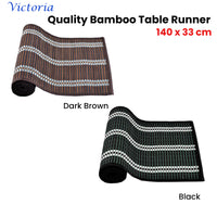 Thumbnail for Victoria Bamboo Table Runner 140 x 33cm Black Silver