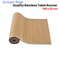 Thumbnail for Georgia Beige Gold Bamboo Table Runner 140 x 33cm