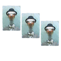 Thumbnail for Set of 3 Zoo Portraits Microfiber Tea Towels Ostrich 67 x 45 cm