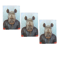 Thumbnail for Set of 3 Zoo Portraits Microfiber Tea Towels Rhino 67 x 45 cm