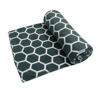 Thumbnail for Aerial Printed Fleece Throw Rug 130 x 150 cm Charcoal Honeycomb