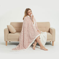Thumbnail for Ramesses Faux Fur Hooded Robe Pink
