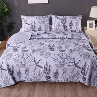 Thumbnail for Ramesses Coast Grey 3 Pcs Bamboo Blend Ultrosonic Reversible Comforter Set King